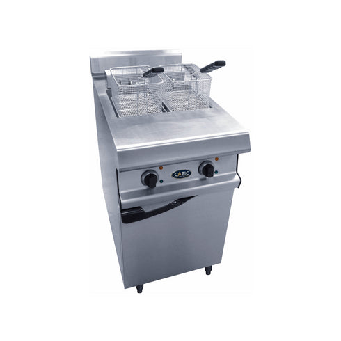 Friteuse électrique 2 cuves de 8L sur placard 500x835x900mm 6kW x 2